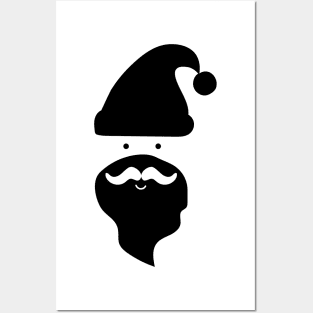 Black & White Santa Silhouette Posters and Art